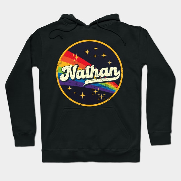 Nathan // Rainbow In Space Vintage Grunge-Style Hoodie by LMW Art